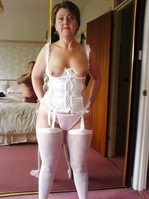 Watch my mature wife just in new white